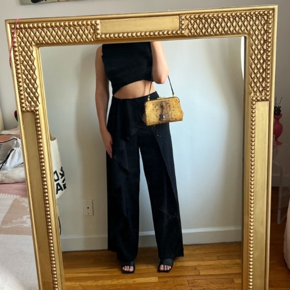 ALICE + OLIVIA WIDE LEG SPLIT TROUSERS